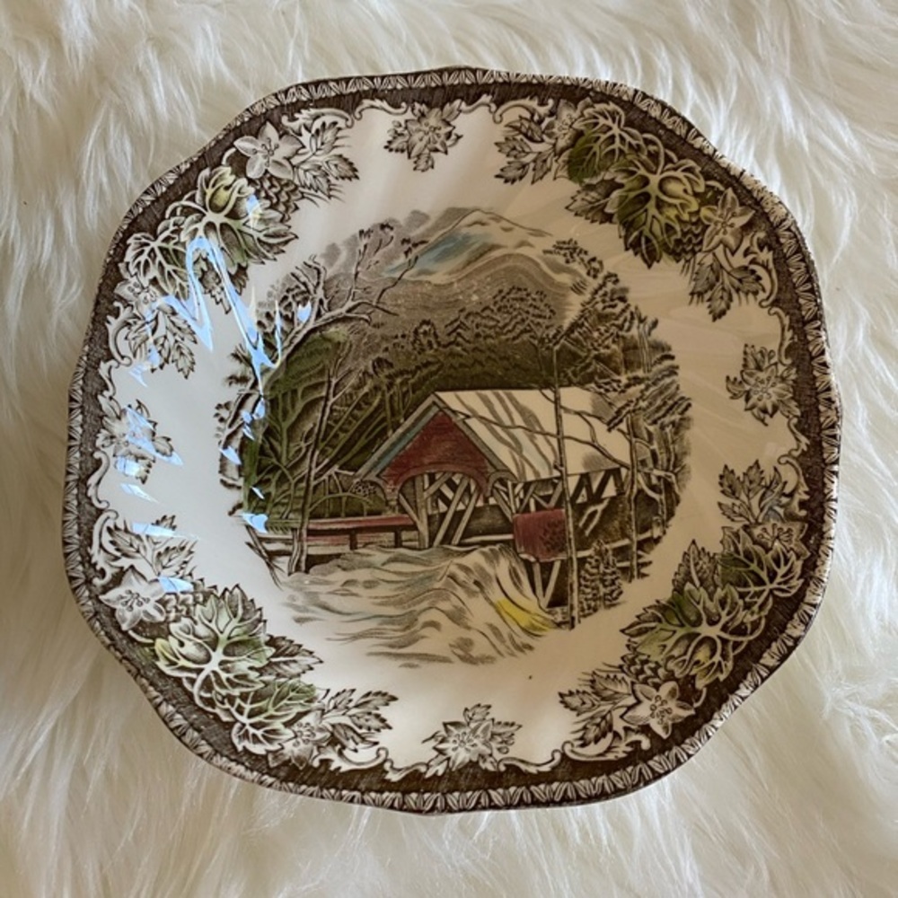 Late 20th Century Johnson Brothers Friendly Village soup bowl Series 1 of 8